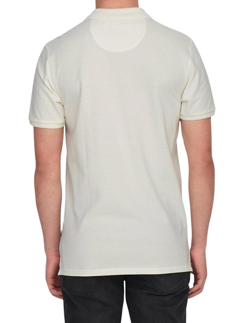 Polo Only and Sons Travis branco para homem
