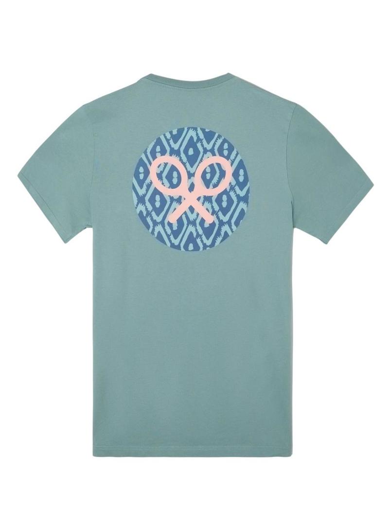 Camiseta Silbon Rombos turquesa para homem.