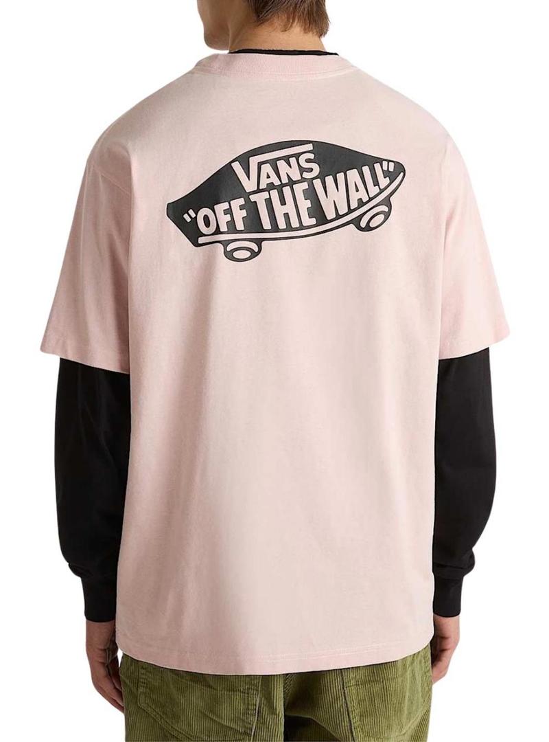 Camisa Vans Style 76 rosa para homem.