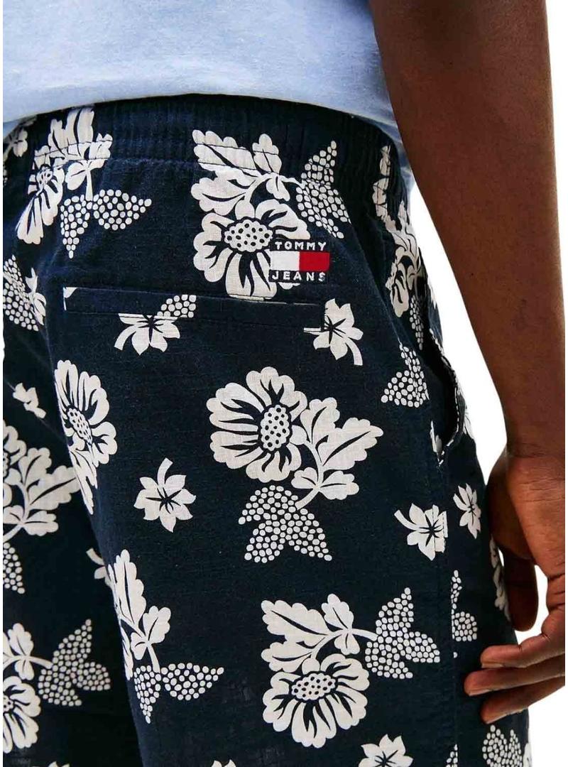 Bermudas Tommy Jeans Slub estampado floral para homem