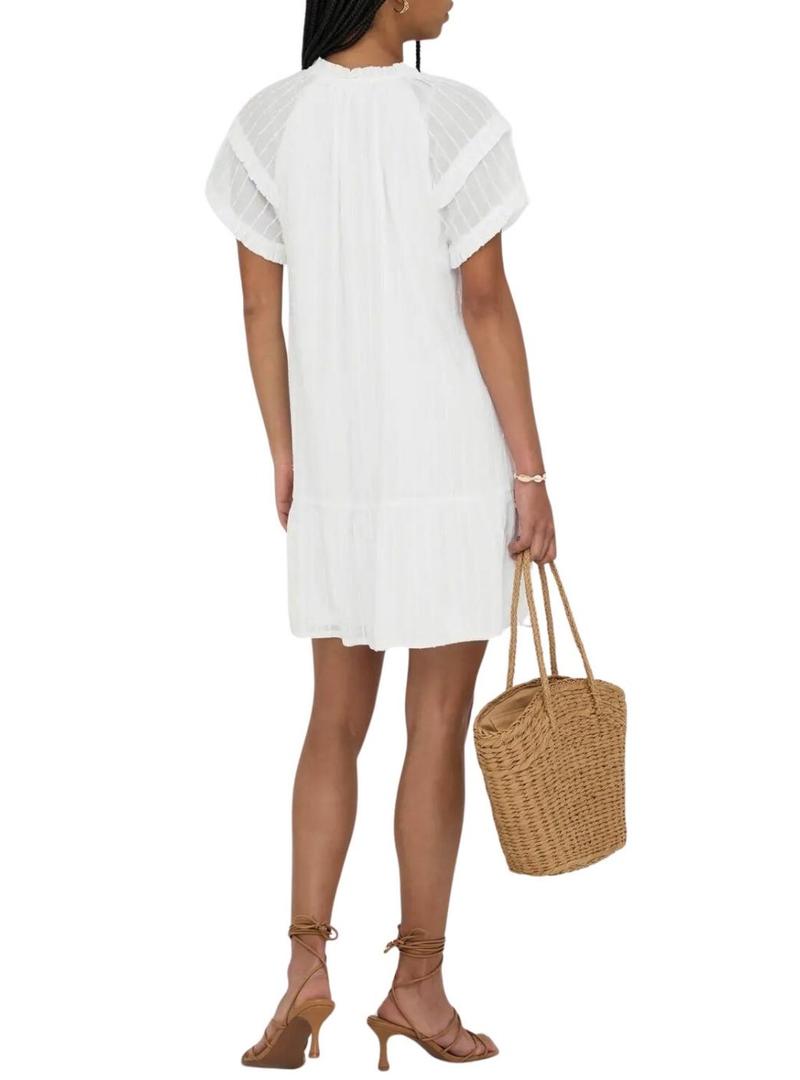 Vestido Only Nalla branco para mulher.