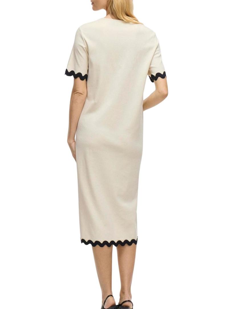 Vestido Vila Calisa bege para mulher.