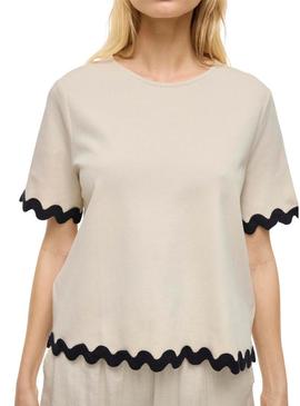 Top Vila Calisa bege para mulher