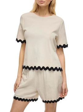 Top Vila Calisa bege para mulher