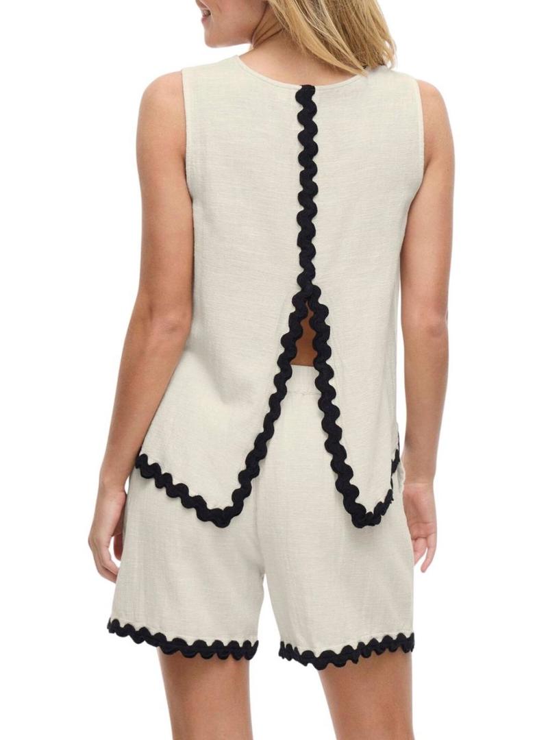 Top Villa Manda bege para mulher