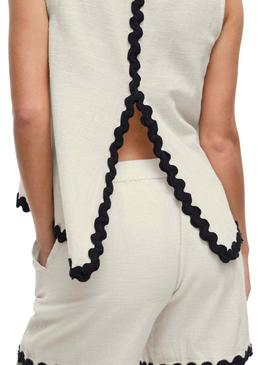 Top Villa Manda bege para mulher