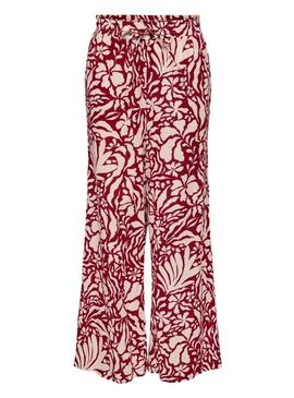 Calça Only Kaleen vermelha  para mulher