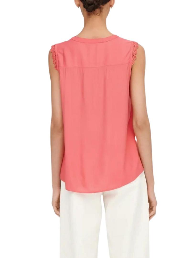 Blusa Only Kimmi Coral para mulher.