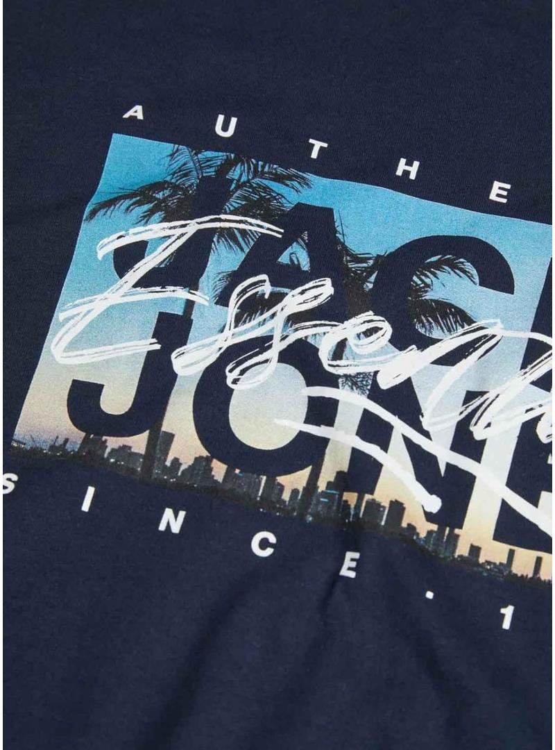 Camiseta Jack and Jones Colton azul para homem.