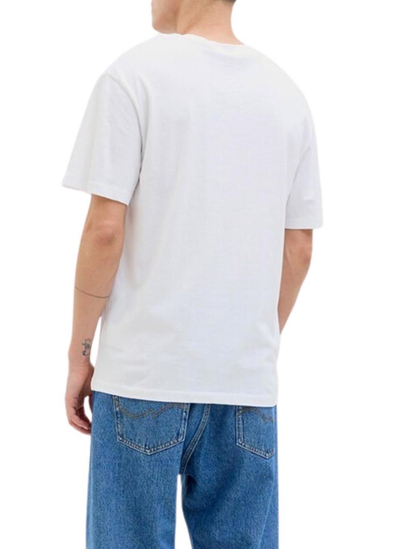 Camiseta Jack and Jones Porto branca para homem.