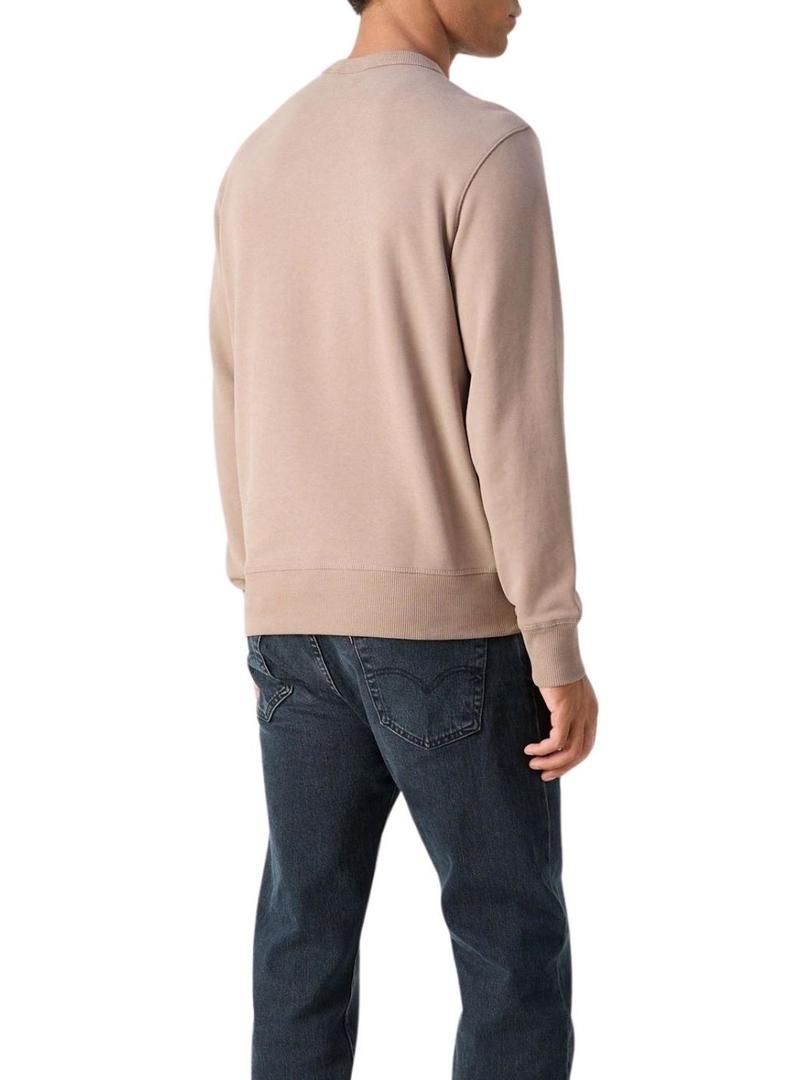 Moletom marrom Calvin Klein Label para homem.