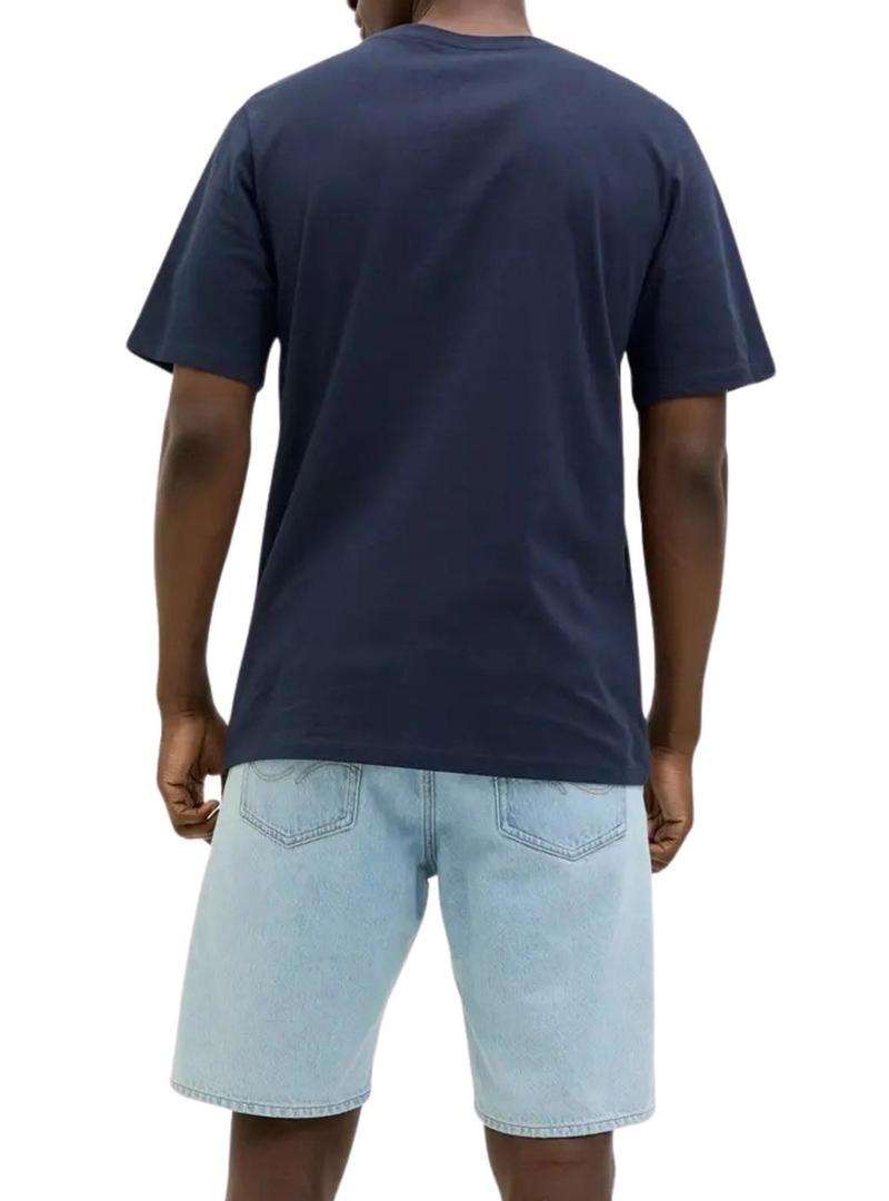 Camisa Jack and Jones Jaxon azul marino para homens.