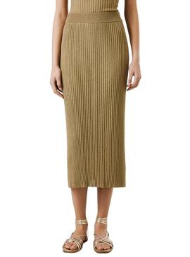 Saia Pepe Jeans Celia dourada para mulher.