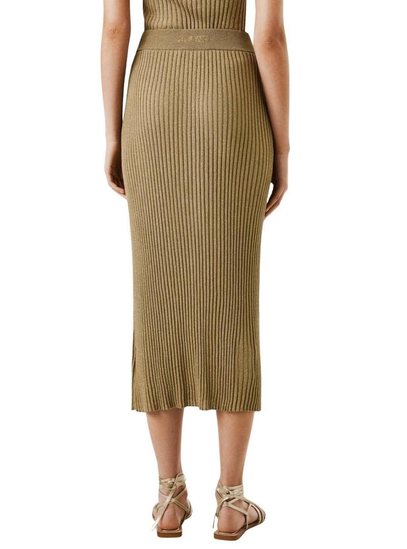 Saia Pepe Jeans Celia dourada para mulher.