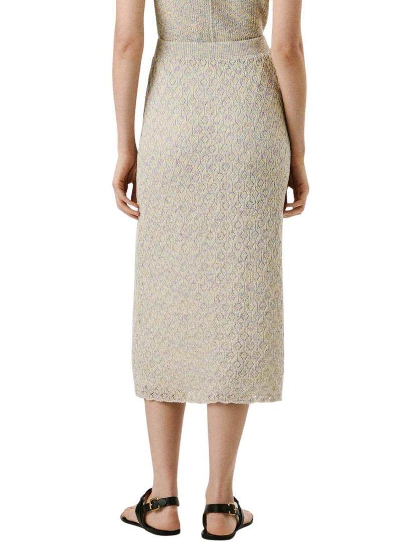 Saia Pepe Jeans Claire bege para mulher