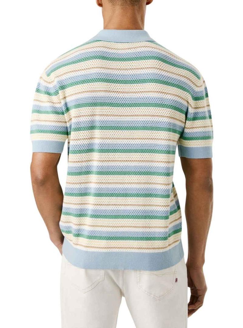 Polo de malha Pepe Jeans Preston listrado para homem.