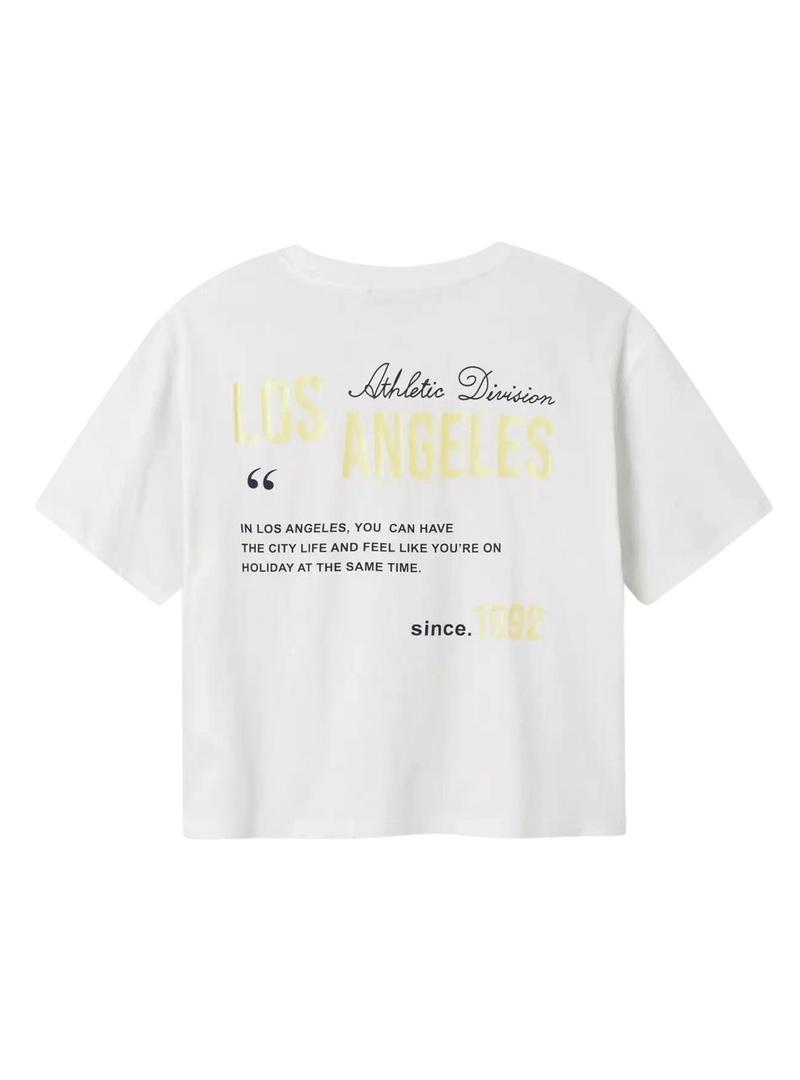 Camiseta Name It Jullas branca para menina.