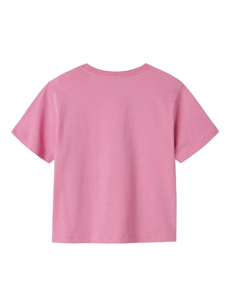 Camiseta Name It Jassa rosa para menina.