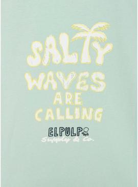 Camiseta O Polvo Ondas Salgadas turquesa para homem