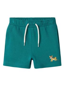 Shorts Name It Janko verde para menino