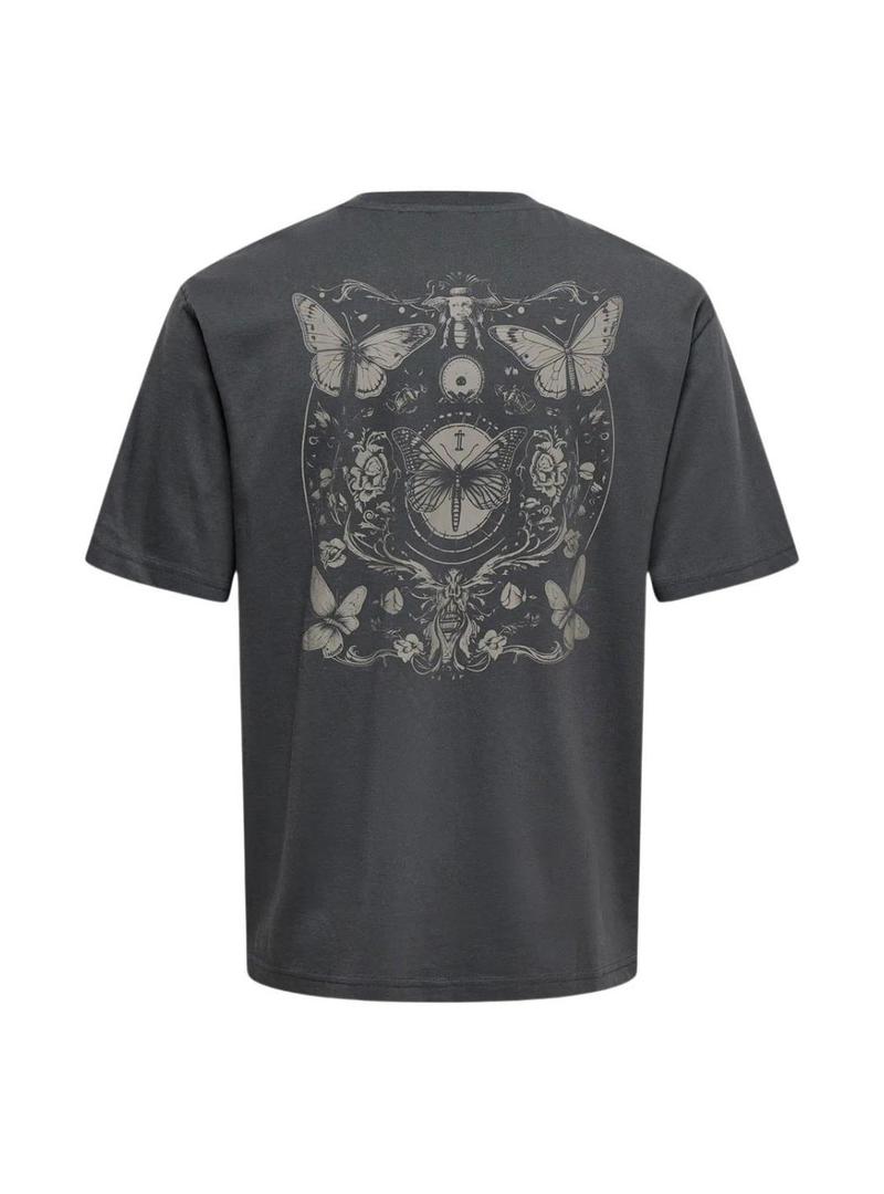 Camiseta Only and Sons Tristan cinza para homem.