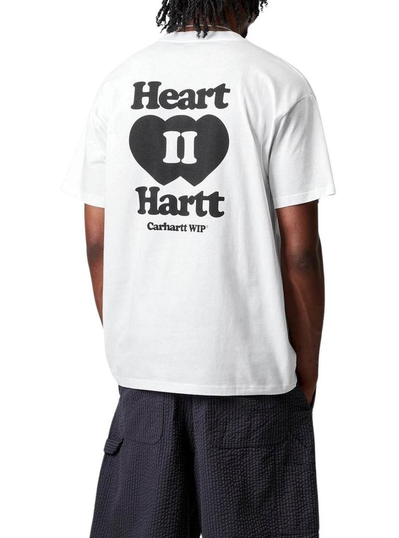 Camisa Carhartt Heart branca para homem.