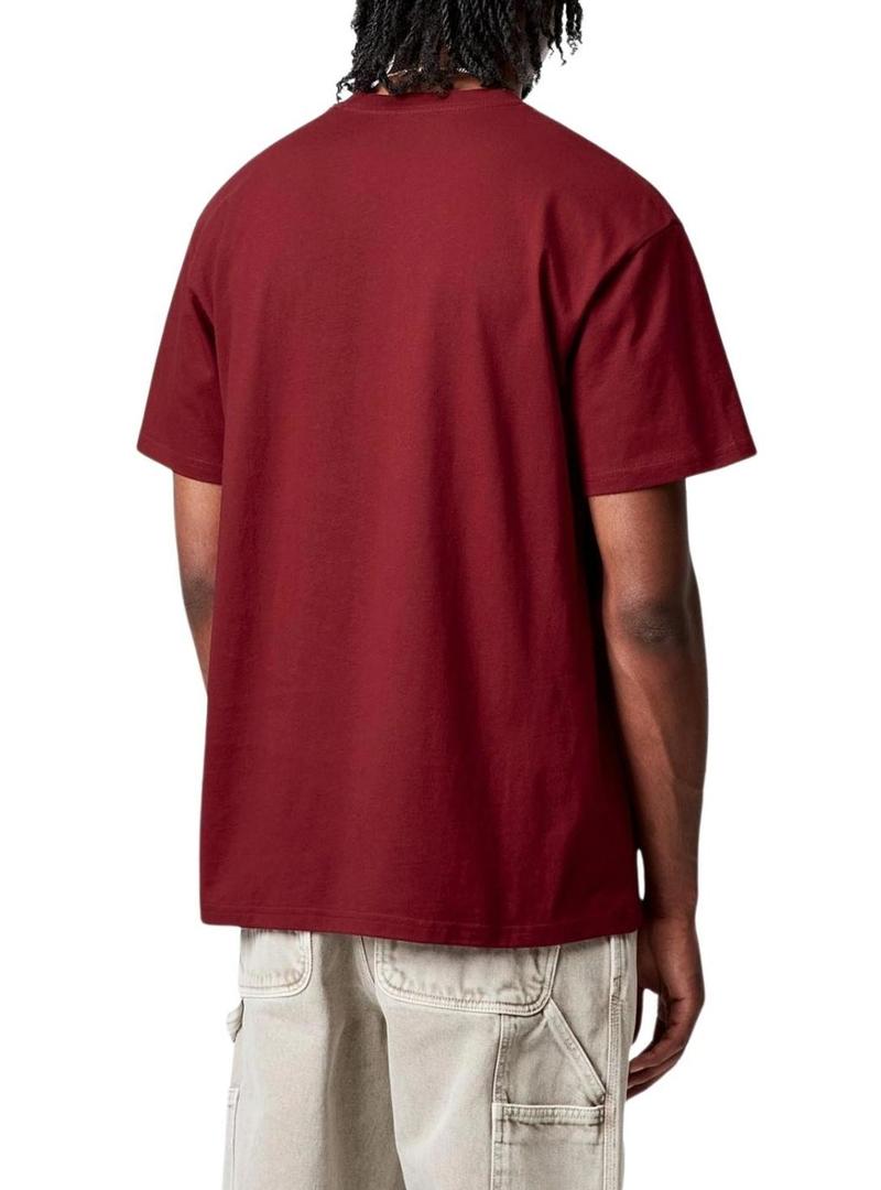 Camiseta Carhartt Chase bordô para homem.