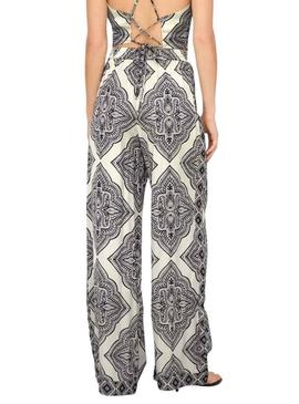 Calça étnica preta e branca Only Hairon para mulher.