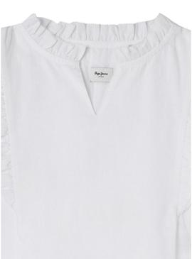 Blusa Pepe Jeans Monica branca para menina