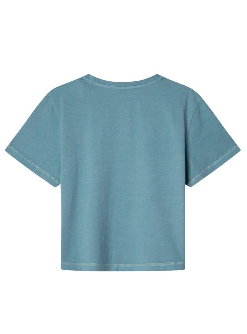 Camiseta Pepe Jeans Thais turquesa para menina.
