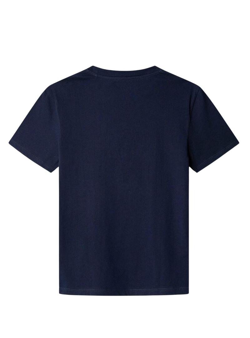 Camiseta Pepe Jeans Alex azul marinho para criança.