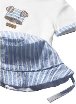 Conjunto Maio Azul para bebê.