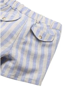 Conjunto Mayoral camisa e short azul para bebê