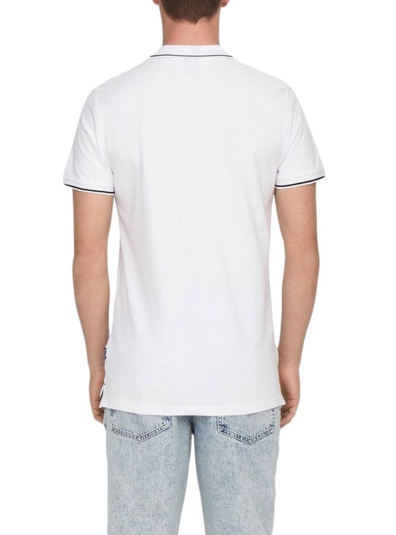 Polo Only and Sons Fletcher branco para homem