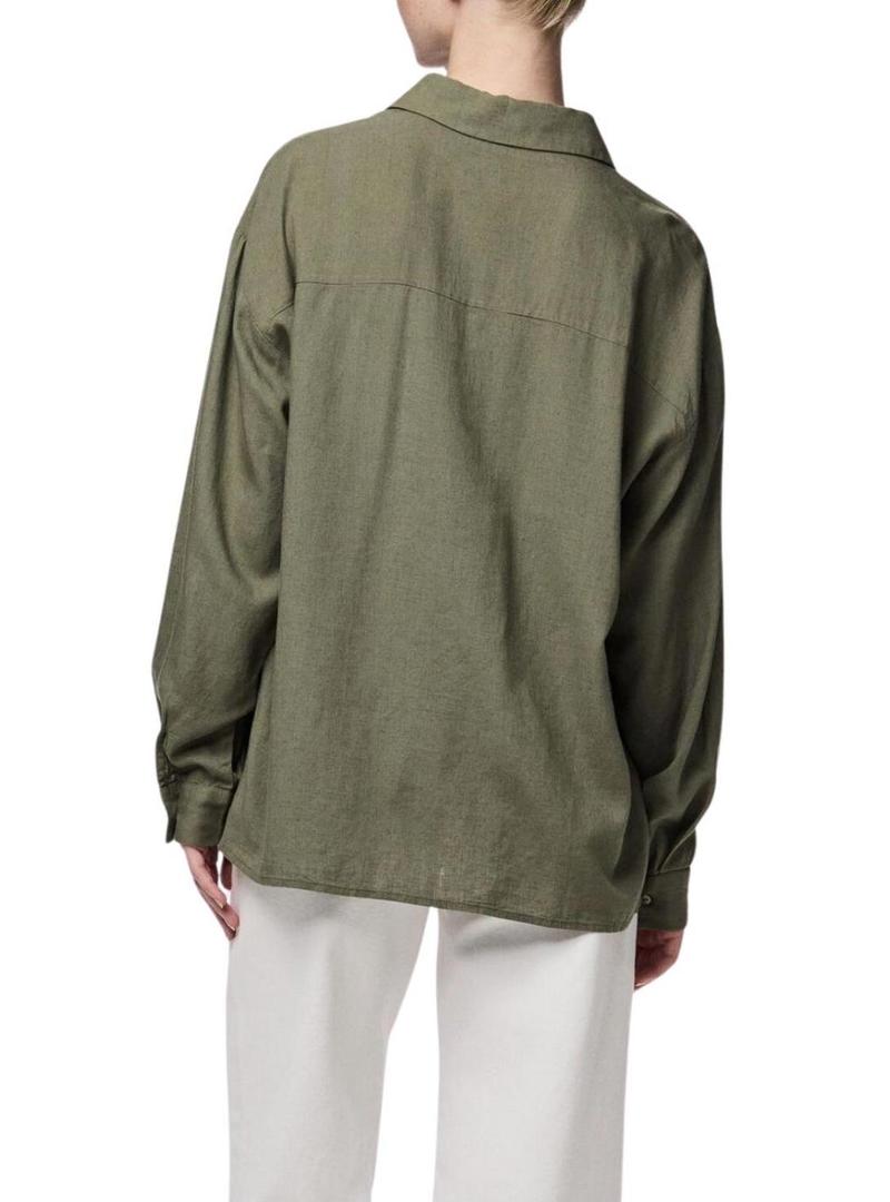 Camisa Pieces Pia verde para mulher.