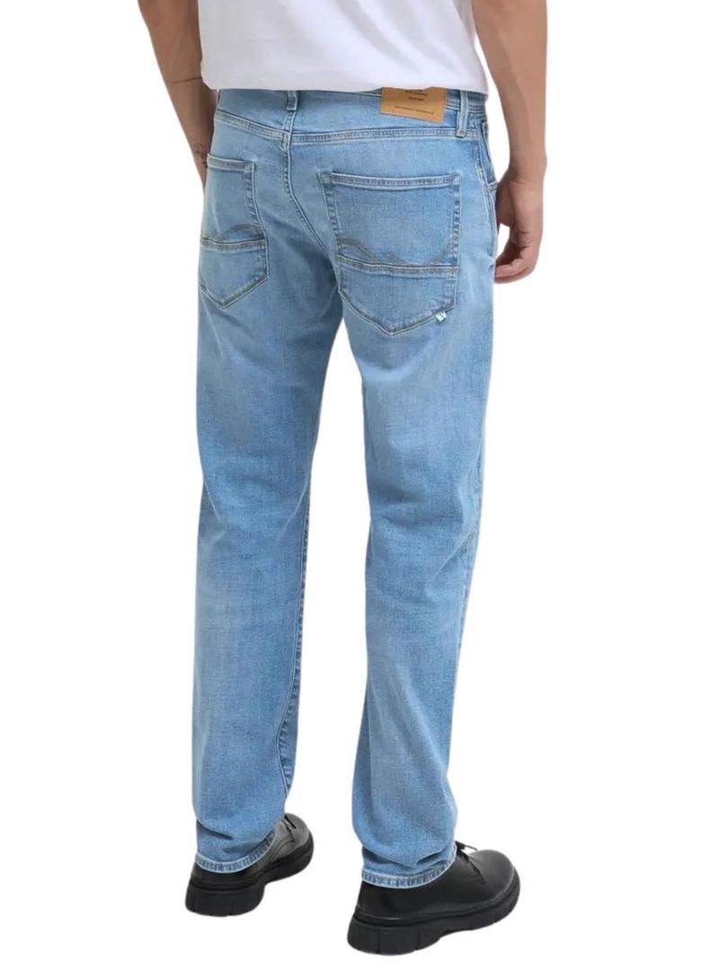 Calça jeans Jack and Jones Mike em denim claro para homem.