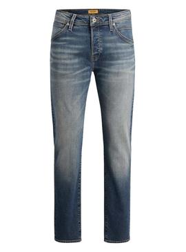 Calça de ganga Jack and Jones Mike denim escuro para homem.