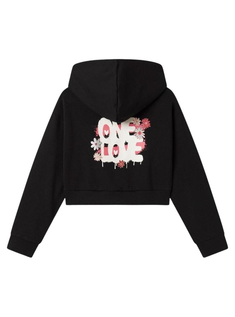 Moletom Name It Kory preto para menina.