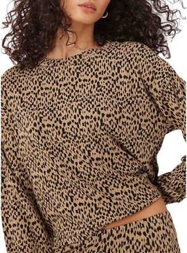 Blusa Vila Nerea marrom para mulher.