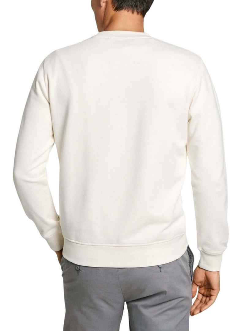 Moletom Pepe Jeans Dalter Crew branco para homem.