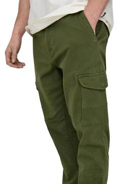 Calça Only and Sons Carter cargo verde para homem