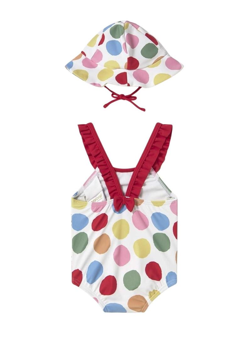 Fato de banho e touca Mayoral multicolorido para bebê menina