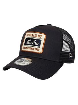 Boné New Era Patch 9Forty Trucker preto para homem