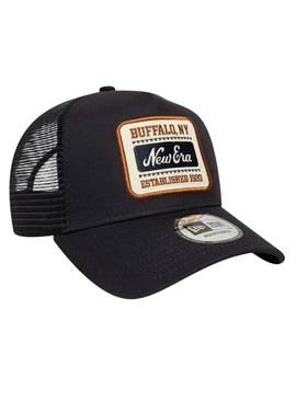 Boné New Era Patch 9Forty Trucker preto para homem
