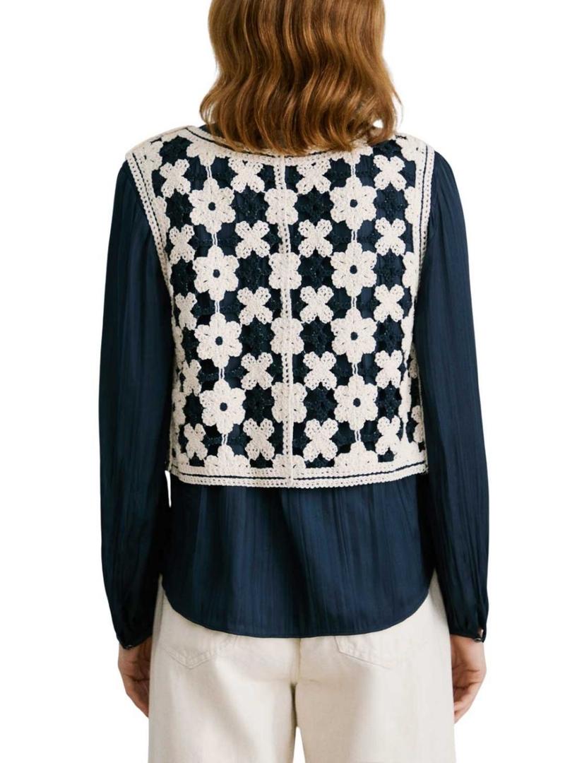 Colete Pepe Jeans Olivia crochê para mulher