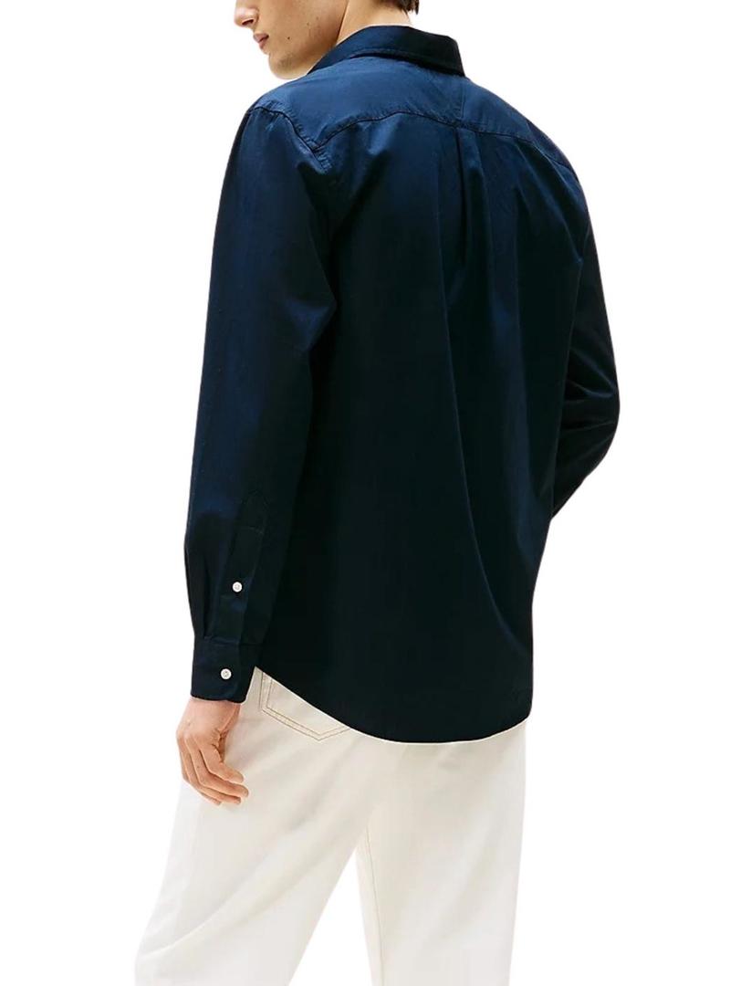 Camisa Tommy Hilfiger Core Flex azul marinho para homem.