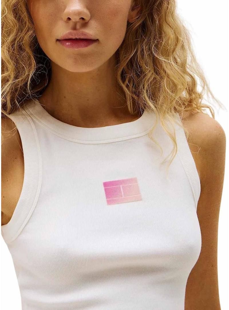 Camiseta Tommy Jeans Gradient branco para mulher