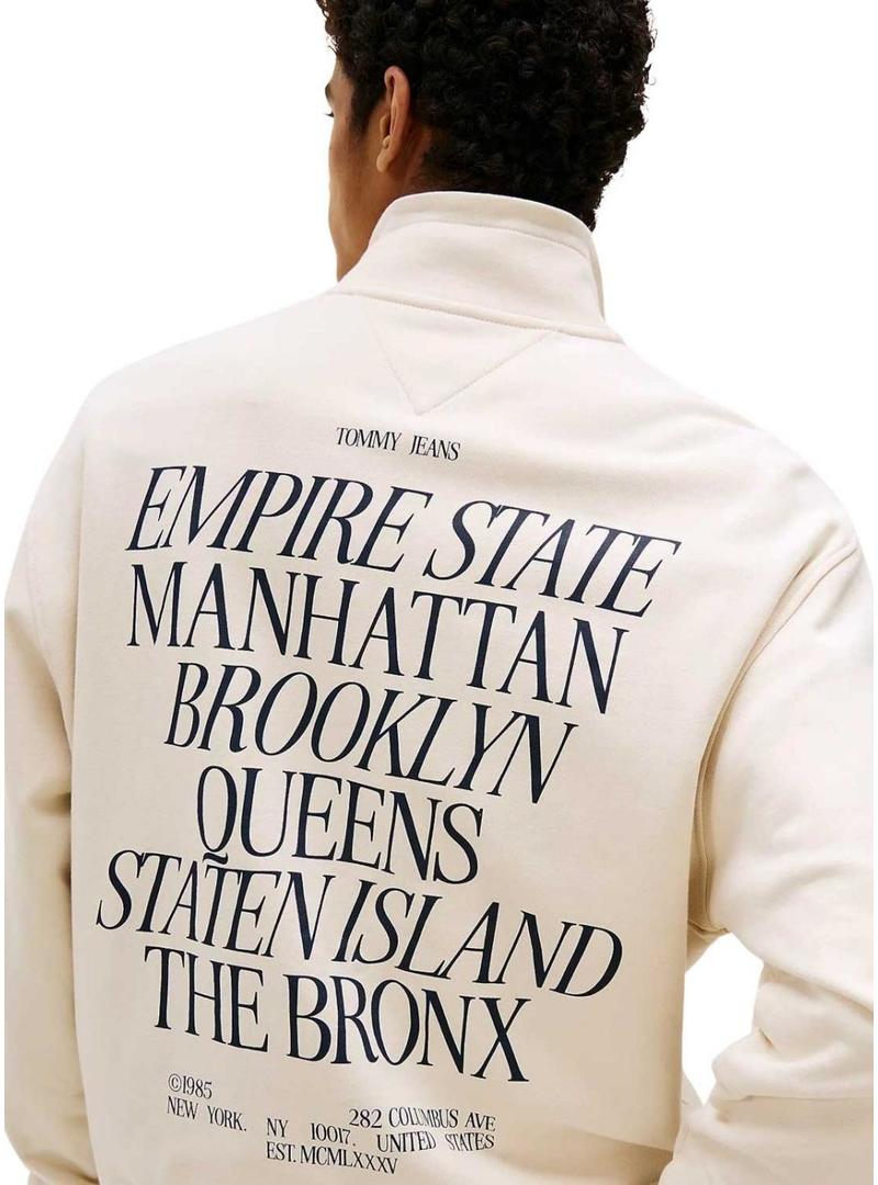 Moletom Tommy Jeans New York bege para homem