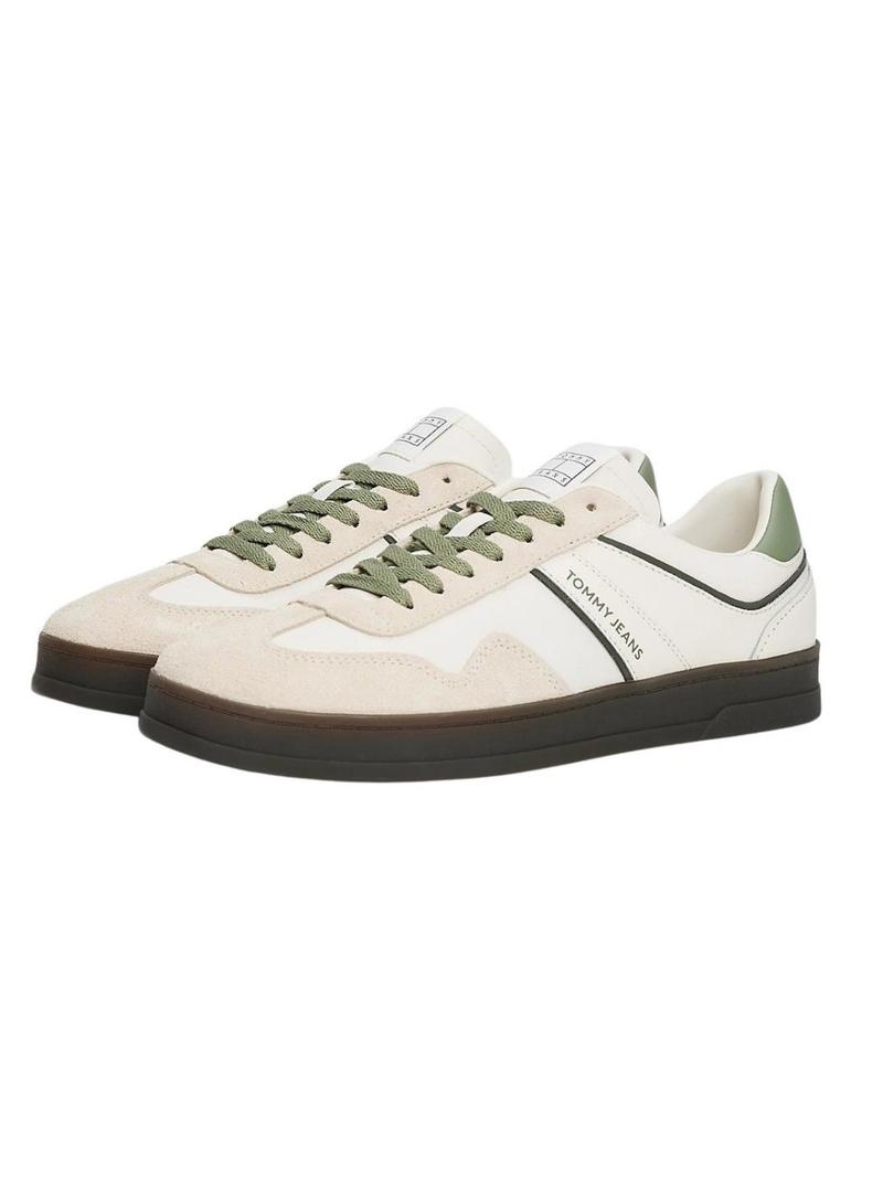 Sapatilhas Tommy Jeans The Greenwich branco e verde para homem.