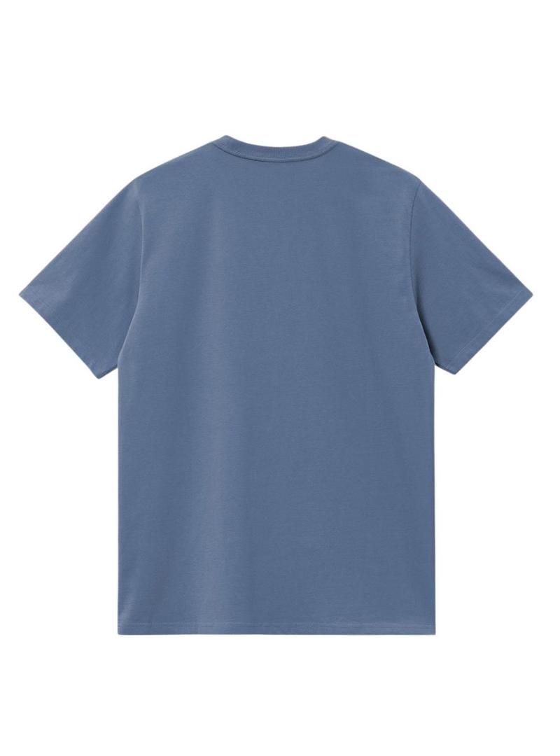 Camisa Carhartt American Script azul para homem.